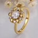 Wholesale Romantic 24K Gold Plant White CZ Ring TGGPR861 3 small