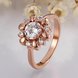 Wholesale Romantic Rose Gold Plant White CZ Ring TGGPR864 3 small