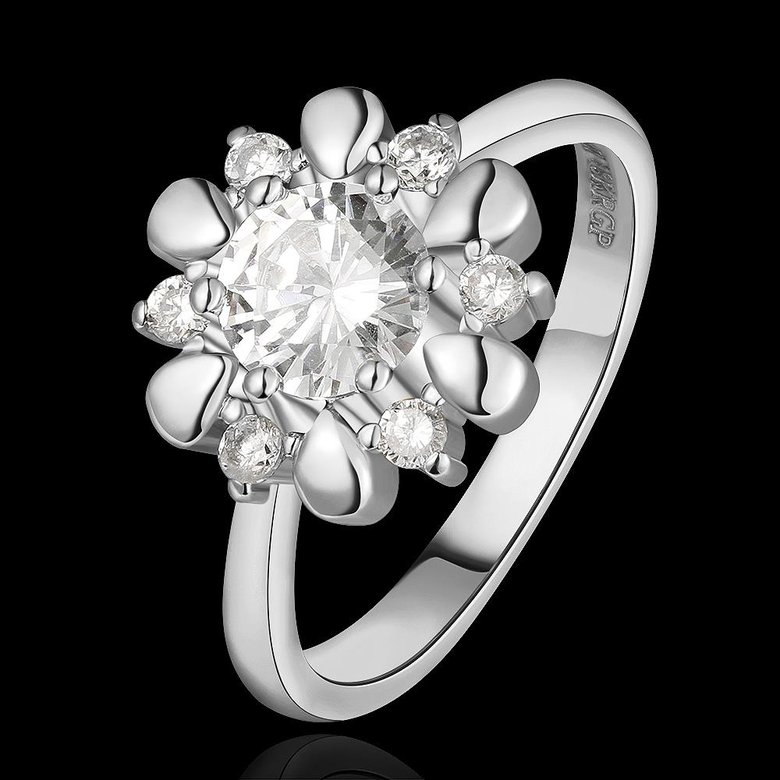 Wholesale Romantic Platinum Plant White CZ Ring TGGPR868 1