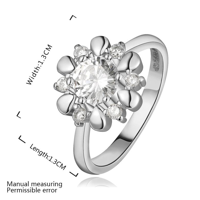 Wholesale Romantic Platinum Plant White CZ Ring TGGPR868 2