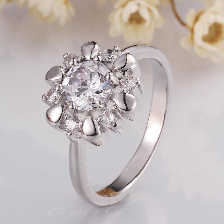 Wholesale Romantic Platinum Plant White CZ Ring TGGPR868 3