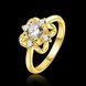 Wholesale Trendy 24K Gold White CZ Ring TGGPR883 0 small