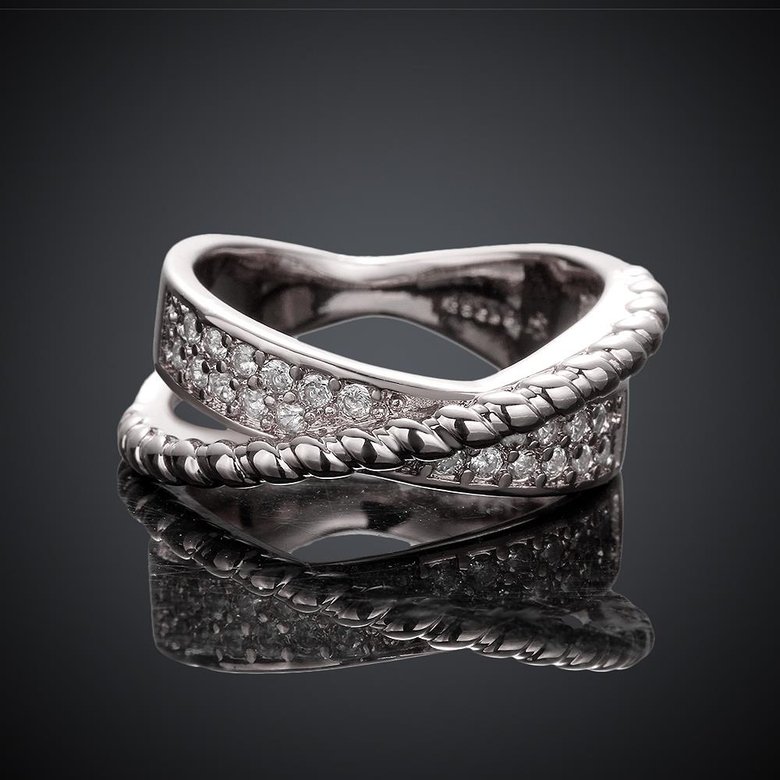 Wholesale Classic Platinum Round White CZ Ring TGGPR998 0