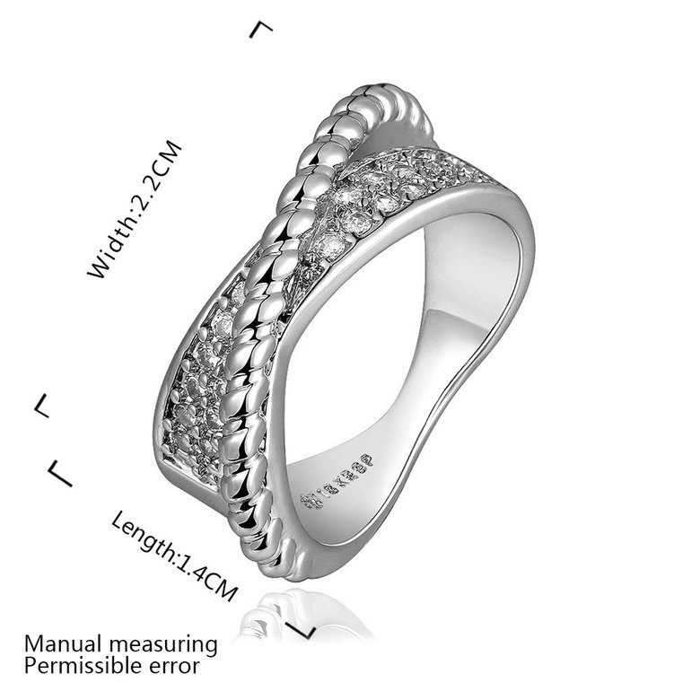 Wholesale Classic Platinum Round White CZ Ring TGGPR998 2