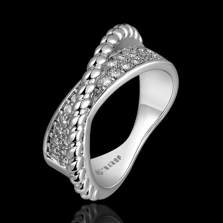 Wholesale Classic Platinum Round White CZ Ring TGGPR998 3