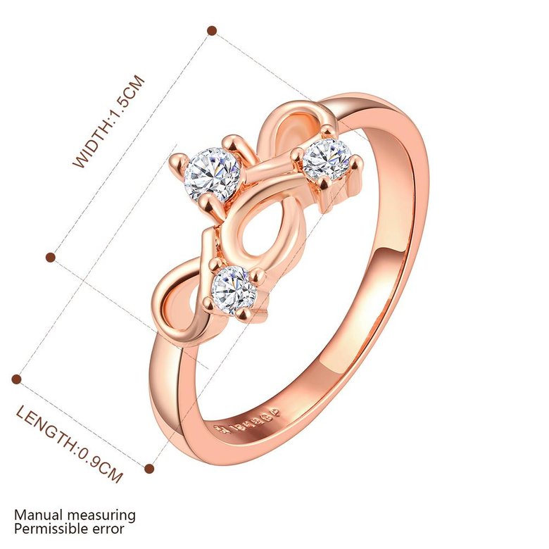 Wholesale Classic Rose Gold Plant White CZ Ring TGGPR1123 0