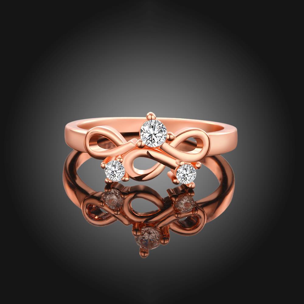 Wholesale Classic Rose Gold Plant White CZ Ring TGGPR1123 1