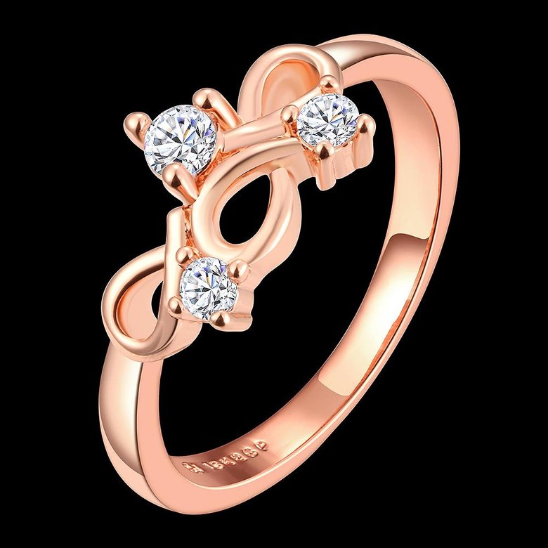 Wholesale Classic Rose Gold Plant White CZ Ring TGGPR1123 4