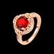 Wholesale Romantic Rose Gold Round Red CZ Ring TGGPR1143 2 small
