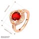 Wholesale Romantic Rose Gold Round Red CZ Ring TGGPR1143 3 small