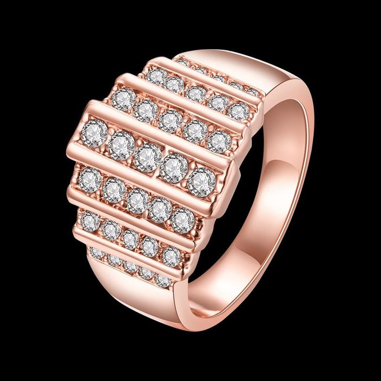 Wholesale Classic Rose Gold Geometric White Rhinestone Ring TGGPR1247 1