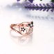 Wholesale Romantic Rose Gold Plant White Rhinestone Ring TGGPR1260 2 small