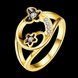 Wholesale Romantic 24K Gold Plant White Rhinestone Ring TGGPR1266 2 small