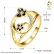 Wholesale Romantic 24K Gold Plant White Rhinestone Ring TGGPR1266 3 small