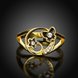 Wholesale Romantic 24K Gold Plant White Rhinestone Ring TGGPR1266 4 small