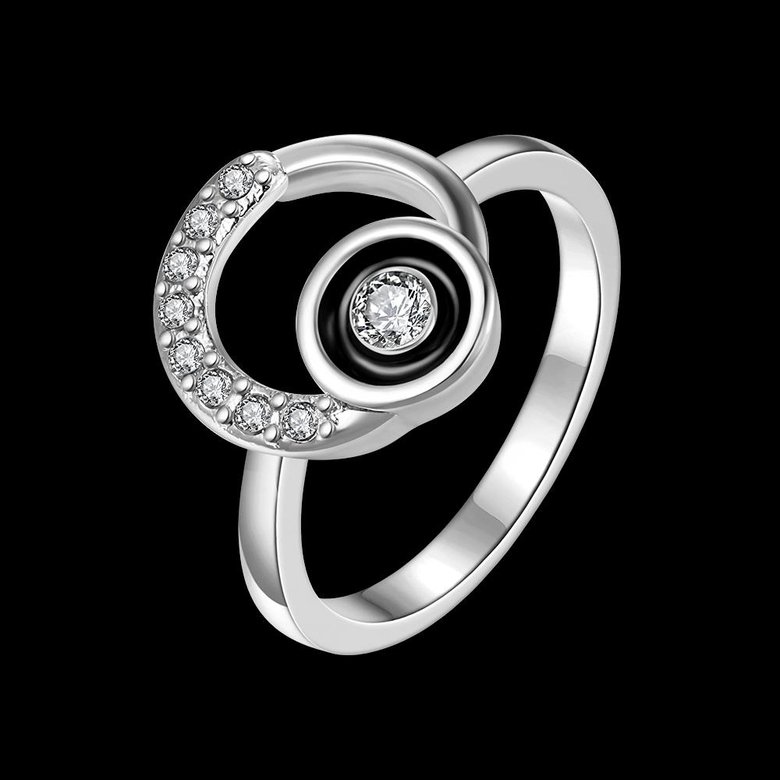 Wholesale Classic Platinum Round White Rhinestone Ring TGGPR1272 0