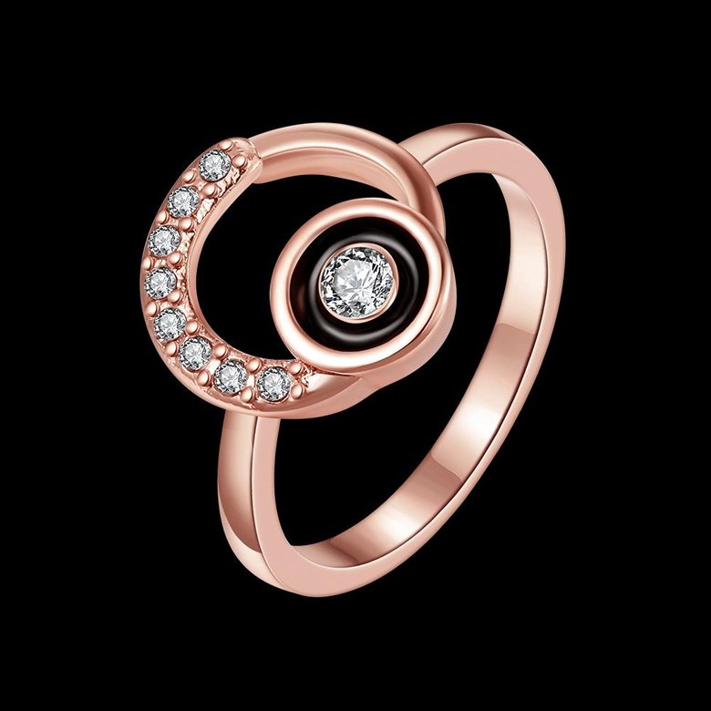 Wholesale Classic Rose Gold Round White Rhinestone Ring TGGPR1284 0