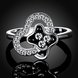 Wholesale Punk Platinum Plant White Rhinestone Ring TGGPR1331 2 small