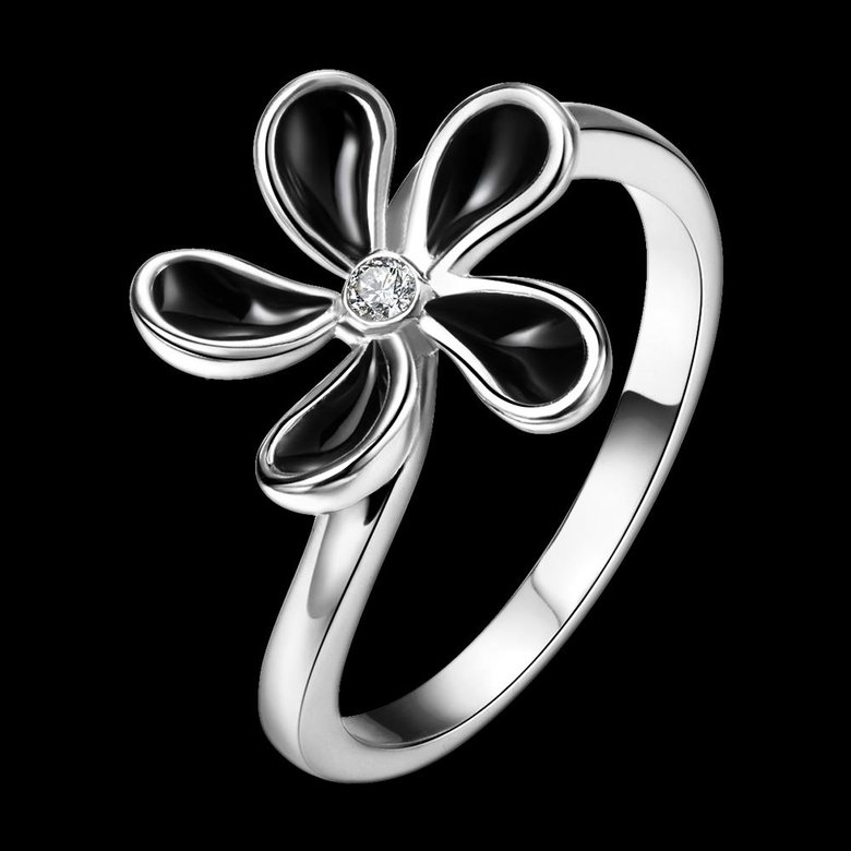 Wholesale Romantic Platinum Plant White Rhinestone Ring TGGPR1387 3