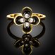 Wholesale Bohemia 24K Gold Plant White Rhinestone Ring TGGPR1392 4 small