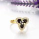 Wholesale Romantic 24K Gold Plant White Rhinestone Ring TGGPR1457 1 small