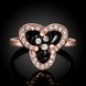 Wholesale Romantic Rose Gold Plant White Rhinestone Ring TGGPR1464 3 small