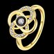 Wholesale Classic 24K Gold Plant White Rhinestone Ring TGGPR1493 0 small