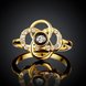 Wholesale Classic 24K Gold Plant White Rhinestone Ring TGGPR1493 2 small