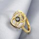 Wholesale Classic 24K Gold Plant White Rhinestone Ring TGGPR1493 3 small