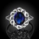Wholesale Romantic classic Platinum Plant big blue diamond CZ Ring Luxury Female Jewelry Wedding Hot Rings TGGPR248 0 small