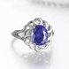 Wholesale Romantic classic Platinum Plant big blue diamond CZ Ring Luxury Female Jewelry Wedding Hot Rings TGGPR248 1 small