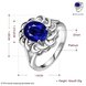 Wholesale Romantic classic Platinum Plant big blue diamond CZ Ring Luxury Female Jewelry Wedding Hot Rings TGGPR248 3 small