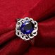 Wholesale Romantic classic Platinum Plant big blue diamond CZ Ring Luxury Female Jewelry Wedding Hot Rings TGGPR248 4 small
