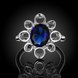 Wholesale Romantic classic Platinum Plant big blue diamond CZ Ring Luxury Female Jewelry Wedding Hot Rings TGGPR268 3 small