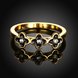 Wholesale Bohemia style 24K Gold Plant flower White Rhinestone Ring delicate jewelry for girl gift TGGPR295 2 small