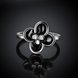Wholesale Romantic black flower Platinum Plant White Rhinestone Ring Fashion Simple Stylish Jewelry TGGPR332 0 small