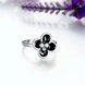 Wholesale Romantic black flower Platinum Plant White Rhinestone Ring Fashion Simple Stylish Jewelry TGGPR332 1 small