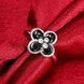 Wholesale Romantic black flower Platinum Plant White Rhinestone Ring Fashion Simple Stylish Jewelry TGGPR332 2 small