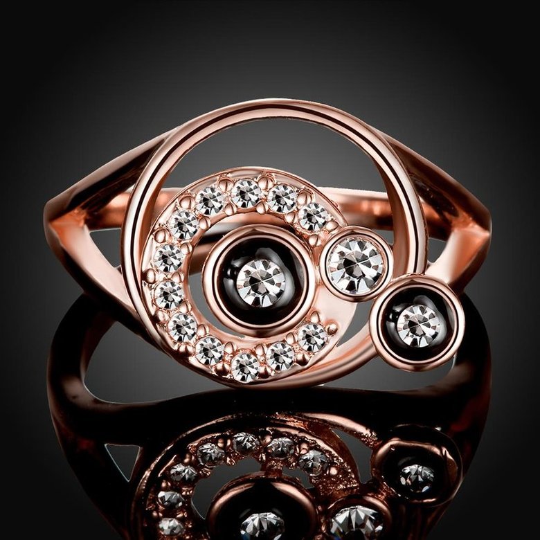 Wholesale Bohemia Rose Gold Round White Rhinestone Ring  Vintage Bridal Round Engagement Ring TGGPR346 2