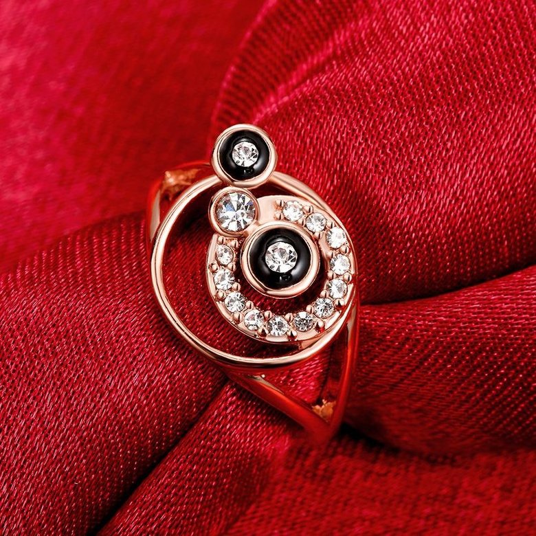 Wholesale Bohemia Rose Gold Round White Rhinestone Ring  Vintage Bridal Round Engagement Ring TGGPR346 4