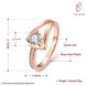 Wholesale Trendy Luxury  Design rose gold Geometric White CZ Ring  Vintage Bridal Round Engagement Ring TGGPR367 0 small