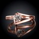 Wholesale Trendy Luxury  Design rose gold Geometric White CZ Ring  Vintage Bridal Round Engagement Ring TGGPR367 1 small