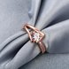 Wholesale Trendy Luxury  Design rose gold Geometric White CZ Ring  Vintage Bridal Round Engagement Ring TGGPR367 3 small