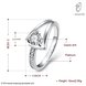 Wholesale Trendy  Classic Platinum Plant White Rhinestone Ring Simple Stylish Jewelry for girl  TGGPR374 1 small