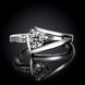 Wholesale Trendy  Classic Platinum Plant White Rhinestone Ring Simple Stylish Jewelry for girl  TGGPR374 2 small