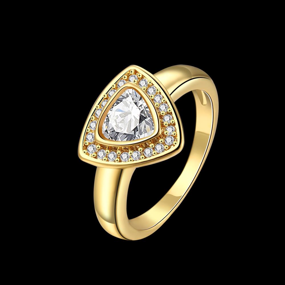 Wholesale Classic Trendy Design 24K gold Geometric White CZ Ring  Vintage Bridal ring Engagement ring jewelry TGGPR381 0