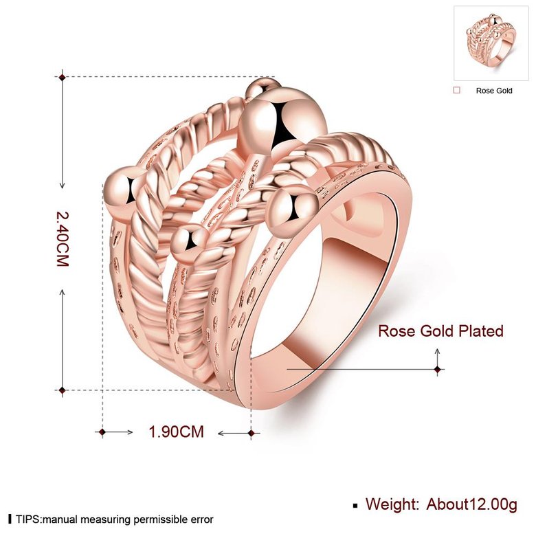 Wholesale Classic Rose Gold Geometric Ring TGGPR427 2