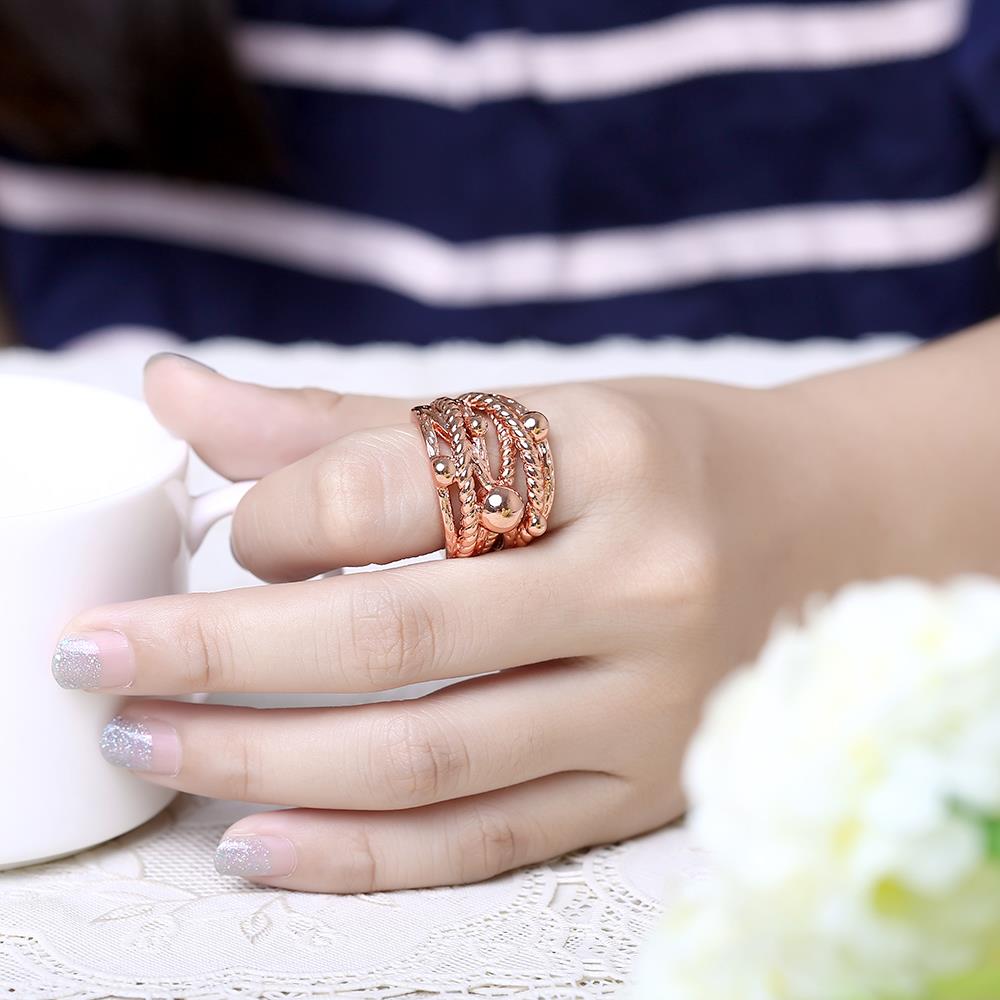 Wholesale Classic Rose Gold Geometric Ring TGGPR427 5