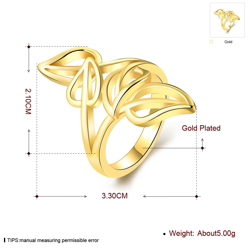 Wholesale Romantic 24K Gold Plant Ring TGGPR486 3