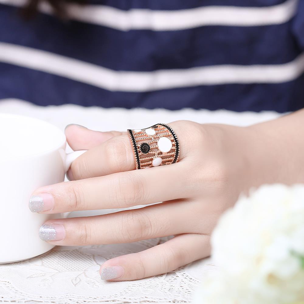 Wholesale Bohemia Rose Gold Geometric Ring TGGPR534 5